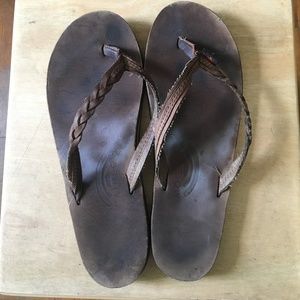 Leather Flip Flops- Rainbow